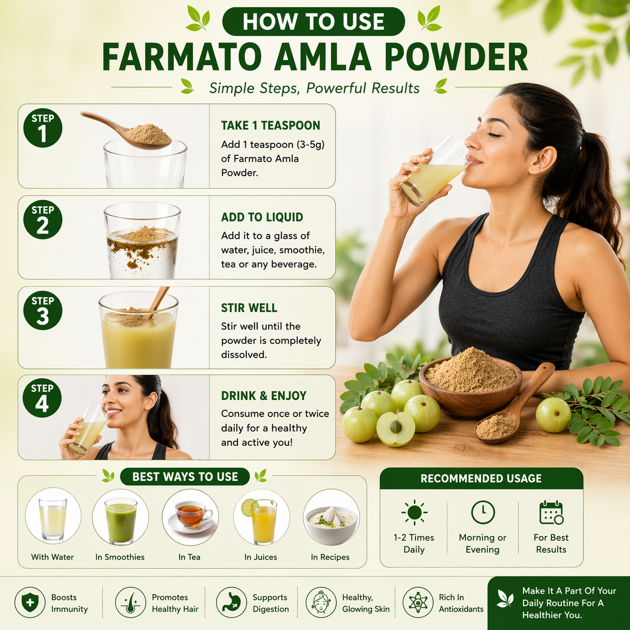 Natural Amla Powder | Indian Gooseberry Powder for Immunity, Hair & Skin Health | 100% Pure Ayurvedic Superfood
